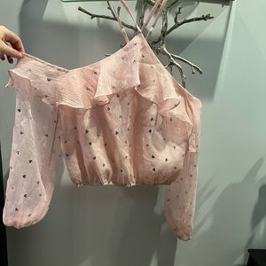 Never Worn: Lovers & Friends cropped pink blouse